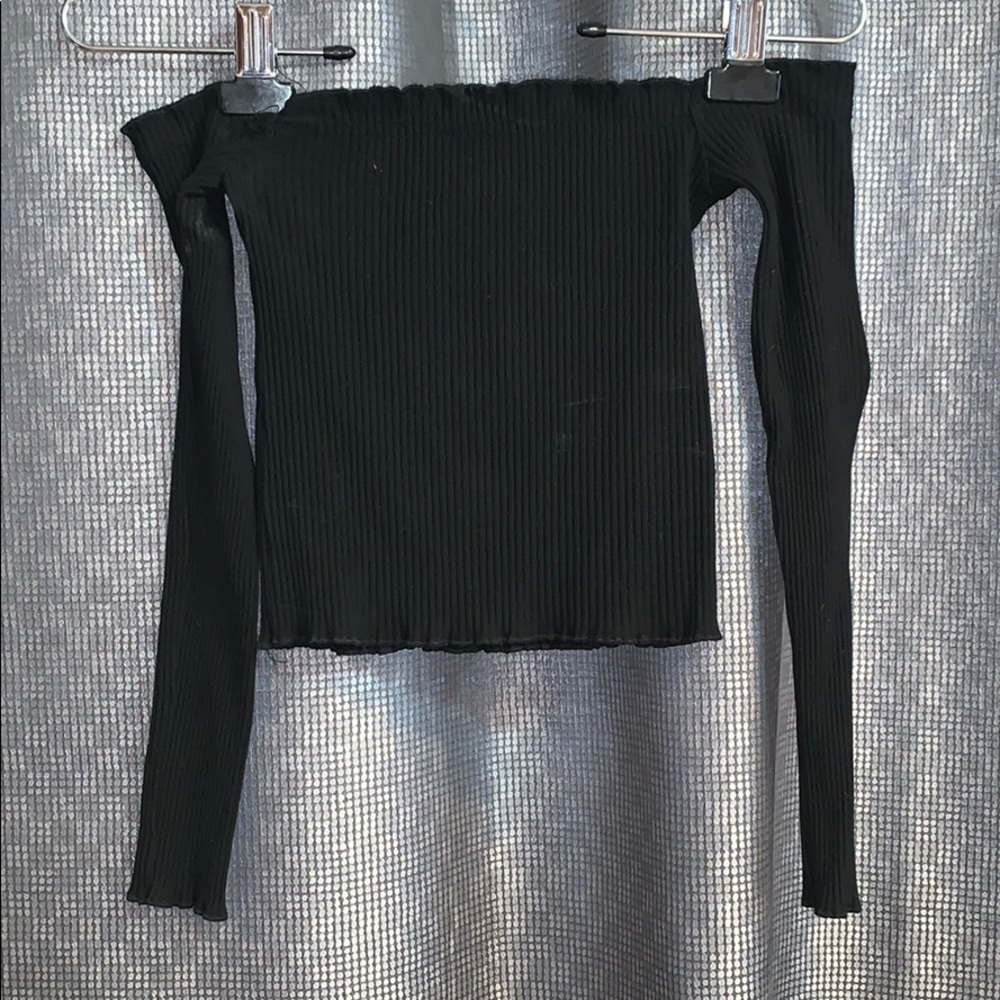 Black off the shoulder long sleeve